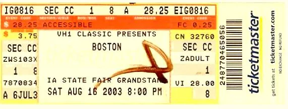 Ticket · Aug 16, 2003