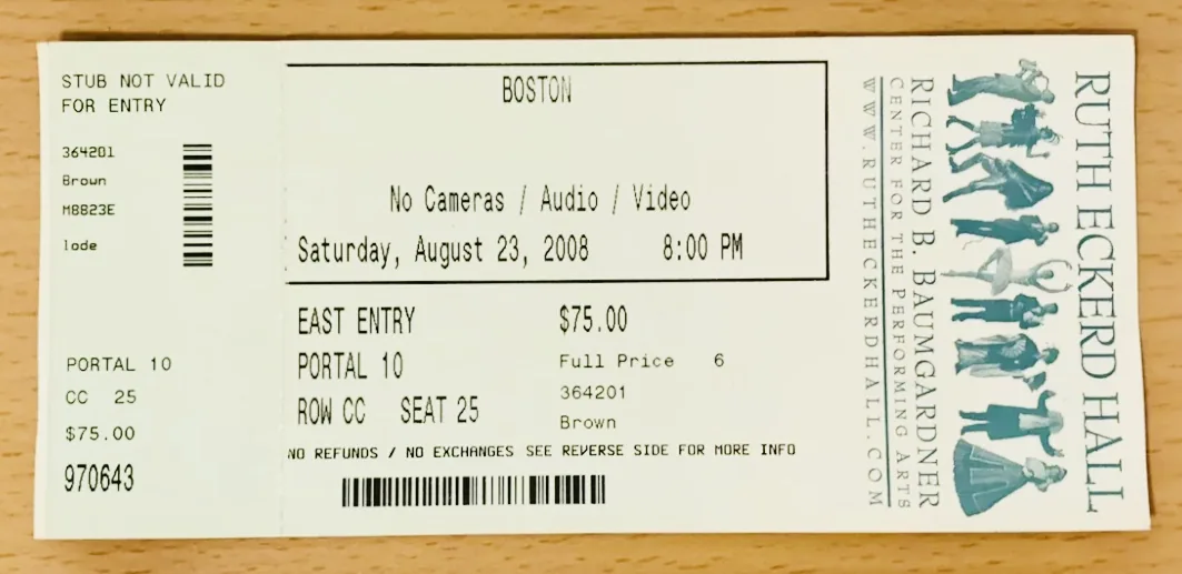Ticket · Aug 23, 2008