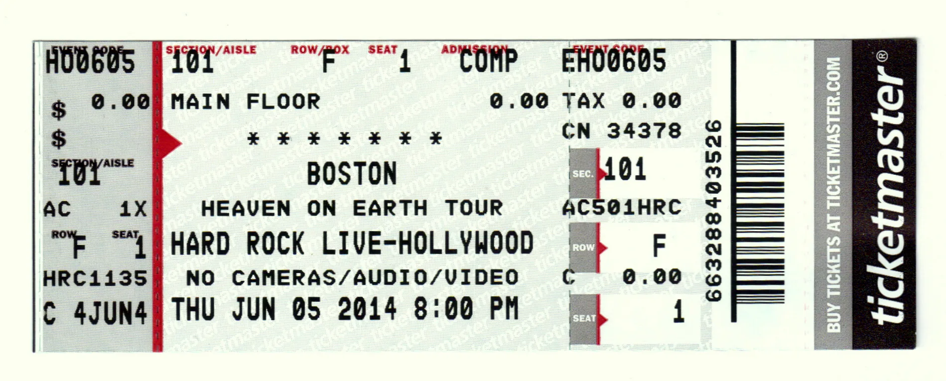 Ticket · Jun 5, 2014