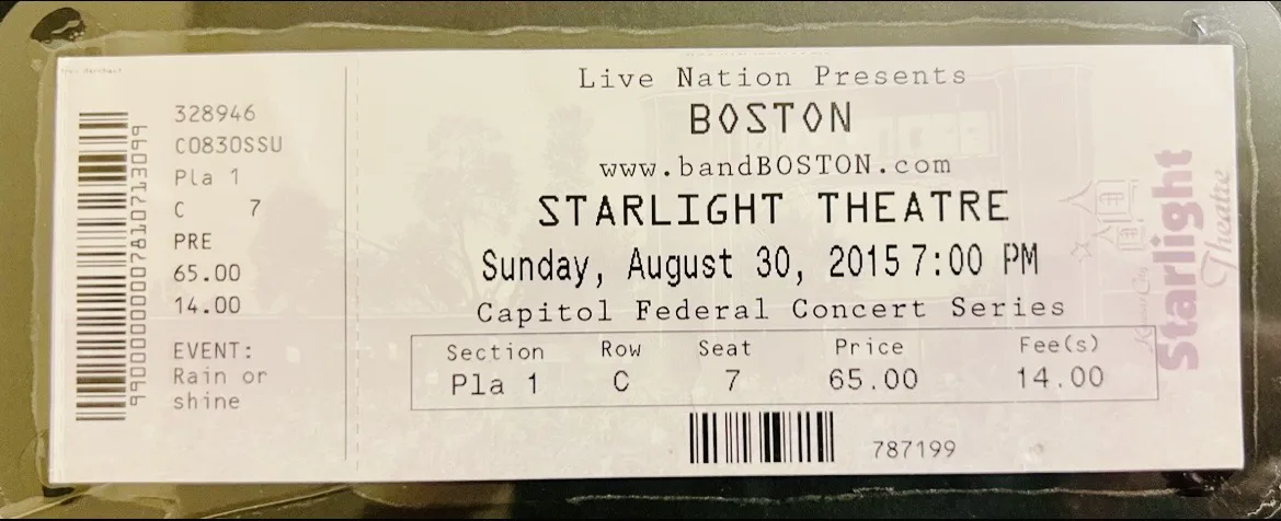Ticket · Aug 30, 2015