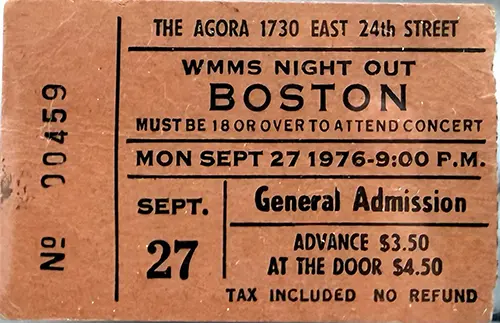 Ticket · Sep 27, 1976