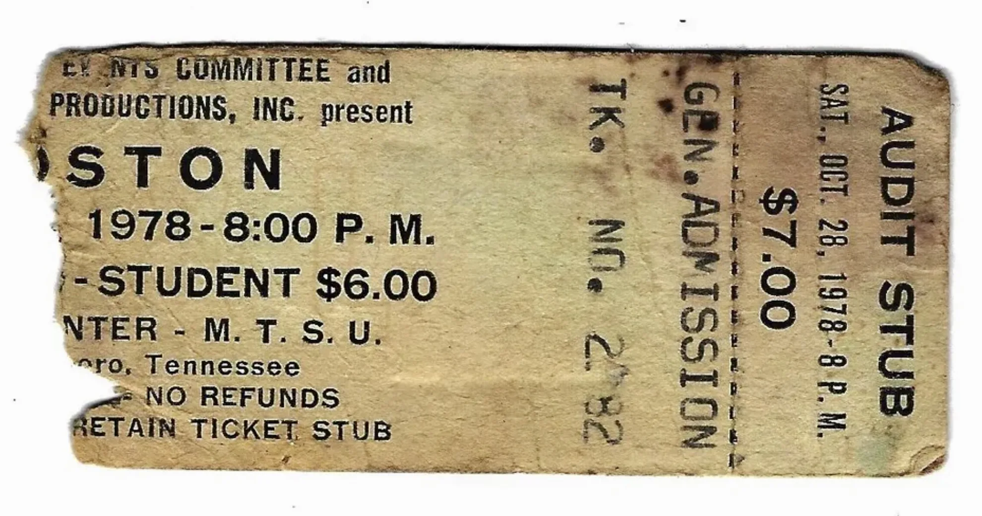 Ticket · Oct 28, 1978