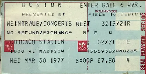 Ticket · Mar 30, 1977