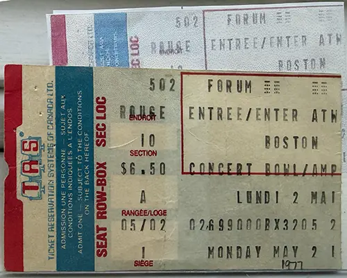 Ticket · May 2, 1977