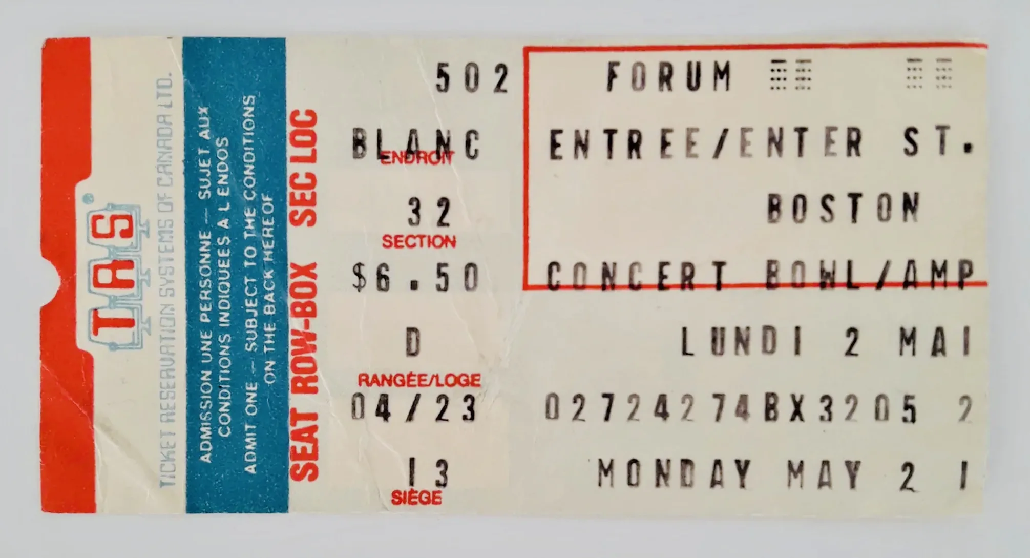 Ticket · May 2, 1977