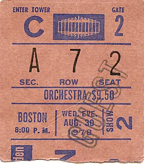 Ticket · Aug 30, 1978