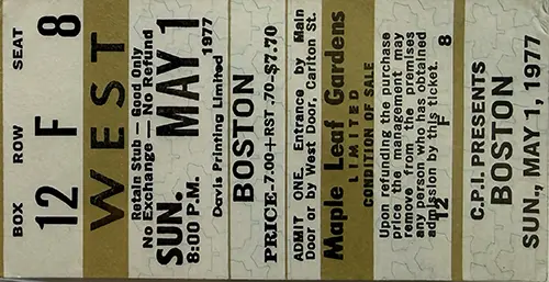 Ticket · May 1, 1977