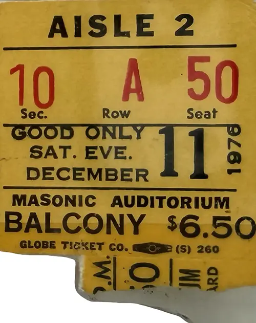 Ticket · Dec 11, 1976