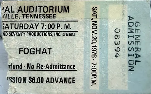 Ticket · Nov 20, 1976