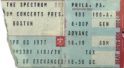 Ticket · Apr 3, 1977