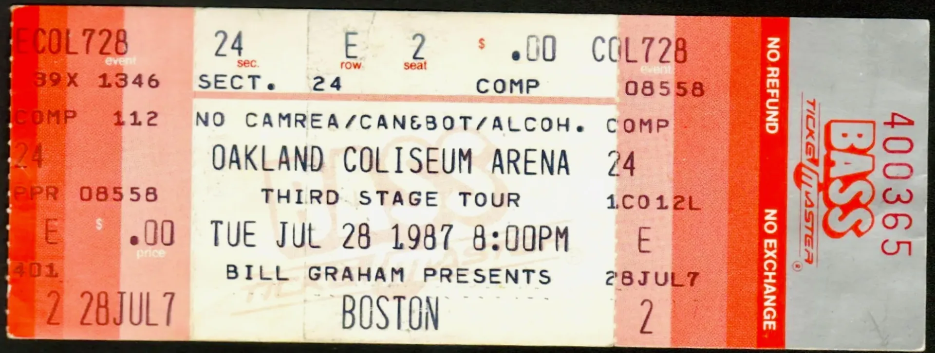 Ticket · Jul 28, 1987