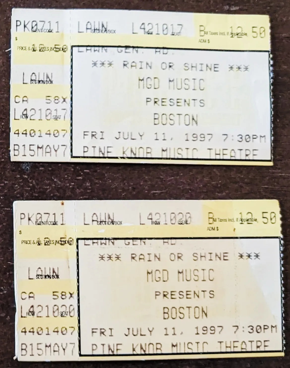 Ticket · Jul 11, 1997