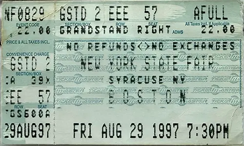 Ticket · Aug 29, 1997